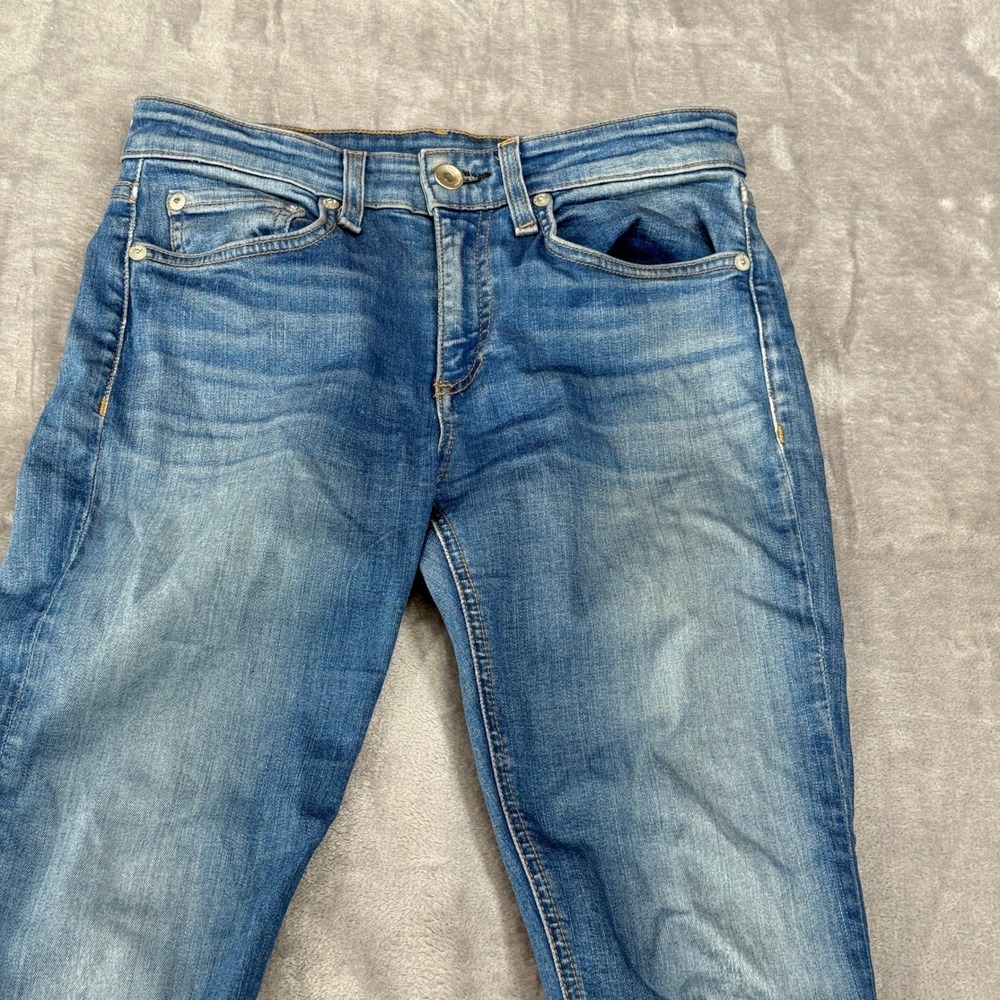 Rag & Bone Skinny Jeans Womens 24  Medium Blue Raw Hem Frayed Denim - Picture 5 of 16